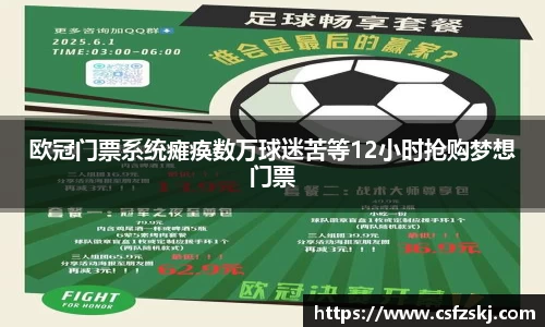欧冠门票系统瘫痪数万球迷苦等12小时抢购梦想门票